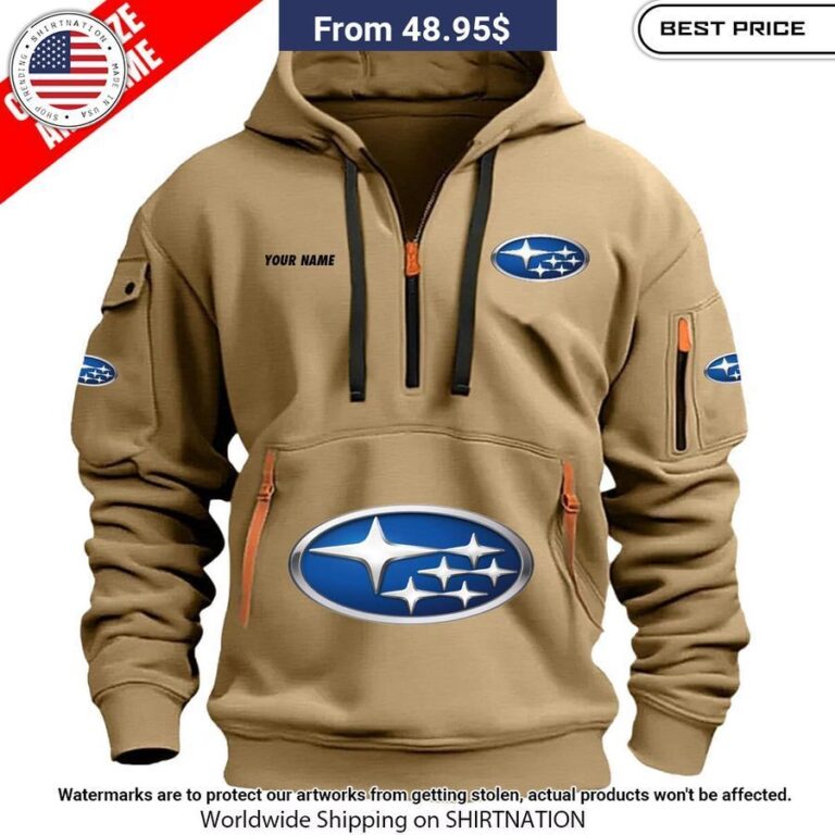 Subaru Custom Half Zip Heavy Hoodie Royal Pic Of Yours