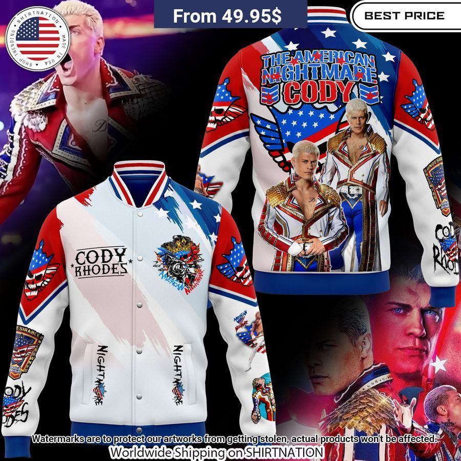 The American Nightmare Cody Rhodes Baseball Jacket Natural and awesome