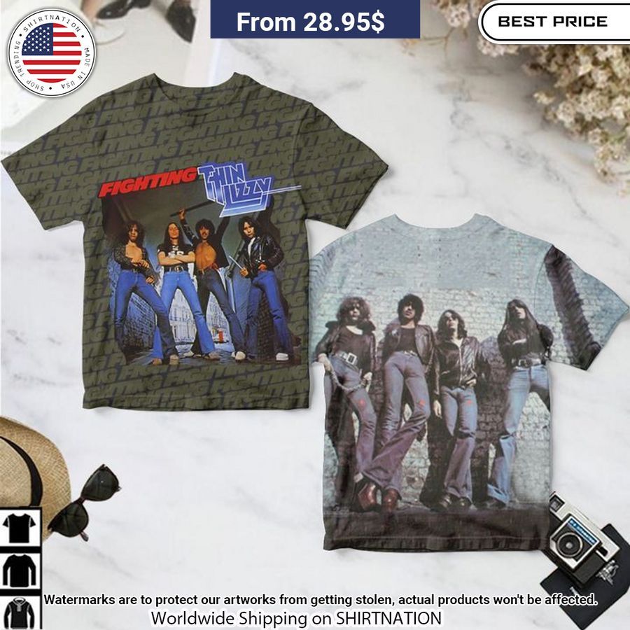 Thin Lizzy Fighting Album Cover Shirt Oh My God You Have Put On So Much!