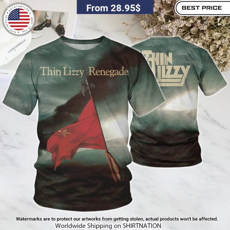 Thin Lizzy Renegade Album Cover Shirt You look elegant man