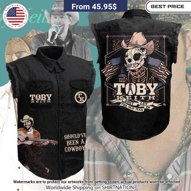 Toby Keith Cowboy Sleeveless Denim jacket Elegant and sober Pic