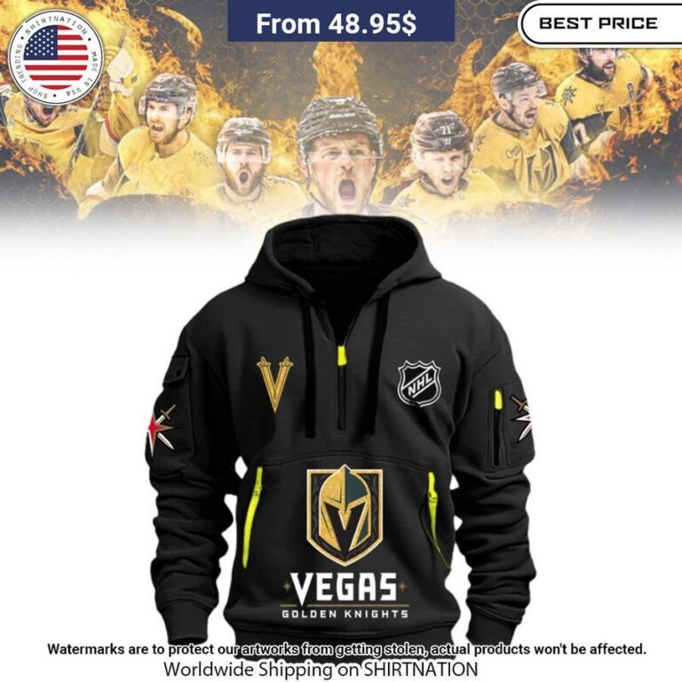 Vegas Golden Knights Half Zip Heavy Hoodie Good Click