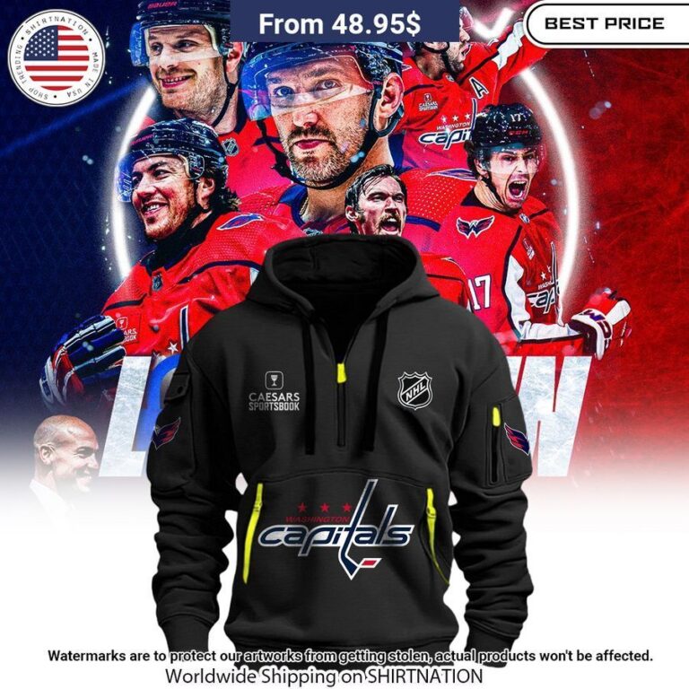 Washington Capitals Half Zip Heavy Hoodie Rejuvenating Picture