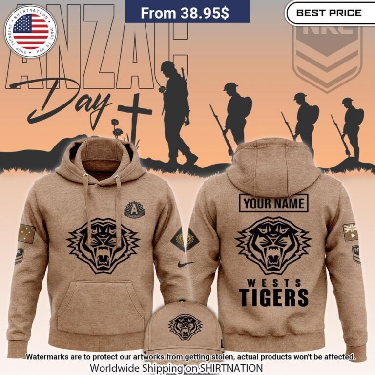 Wests Tigers Anzac Round Custom Hoodie 1