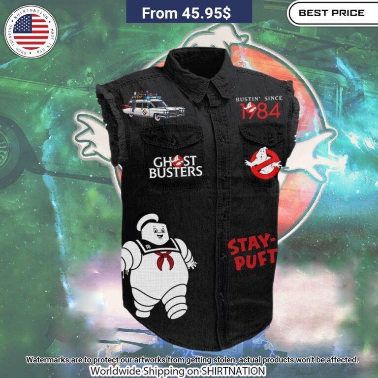 Who You Gonna Call Ghostbusters Sleeveless Denim jacket Nice photo dude