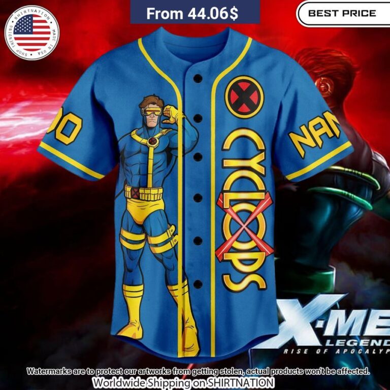 x men cyclops custom baseball jersey 2