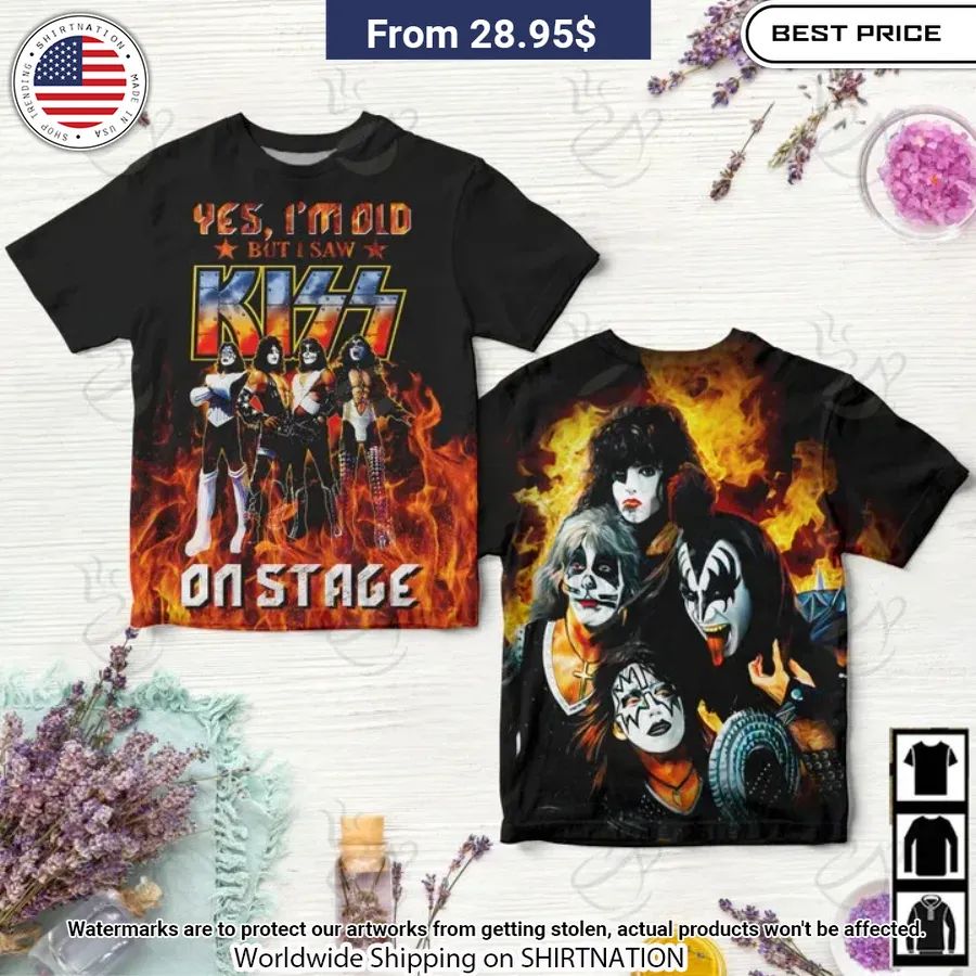 Yes I'm Old But I Saw Kiss On Stage Shirt Wow, Cute Pie