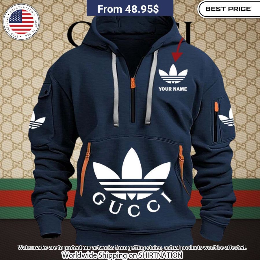 Adidas Gucci Custom Half Zip Hoodie This is awesome and unique