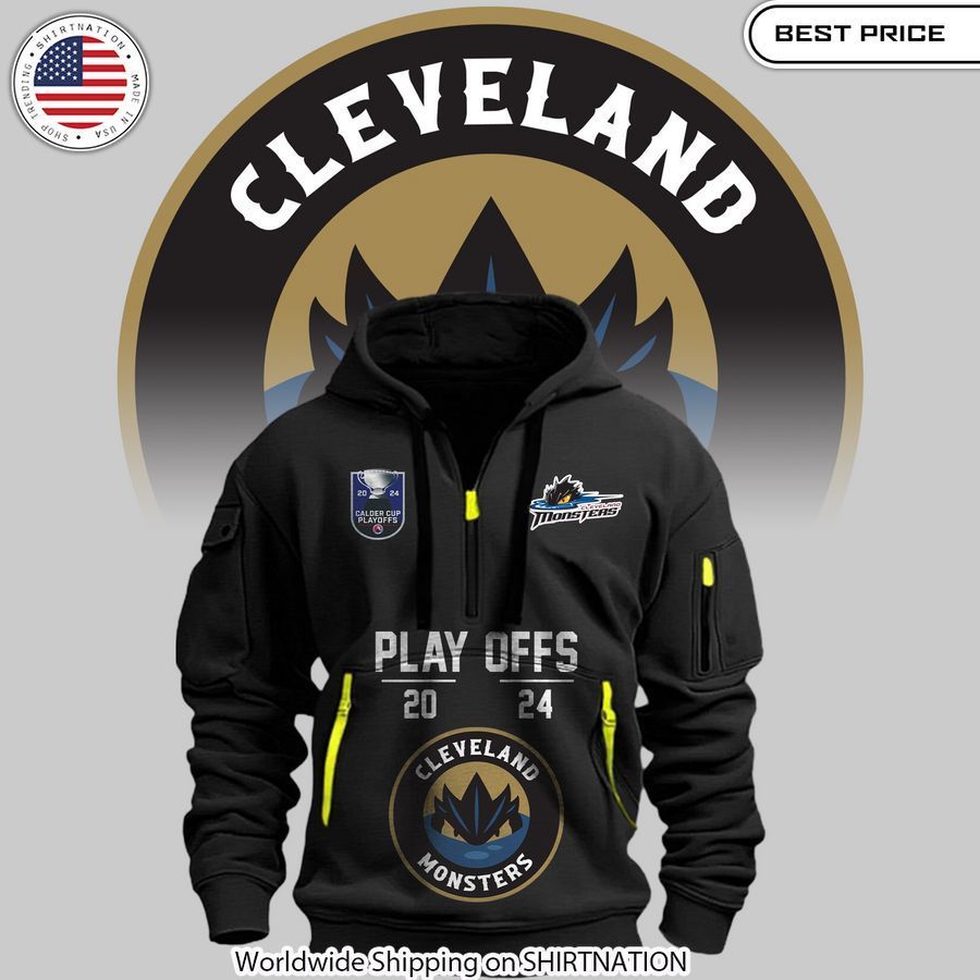 Cleveland Monsters Play off 2024 Heavy Half Zip hoodie Royal Pic of yours