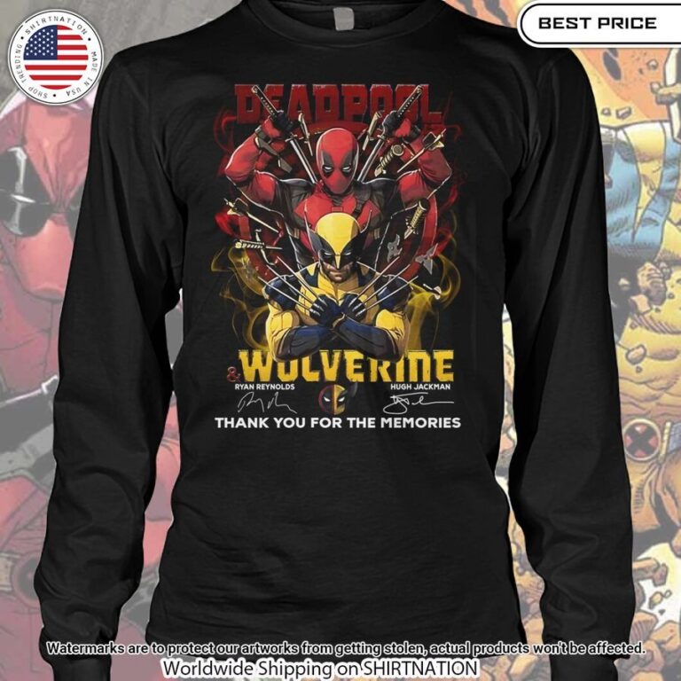 Deadpool and Wolverine Thank You For The Memories Shirt Great, I liked it