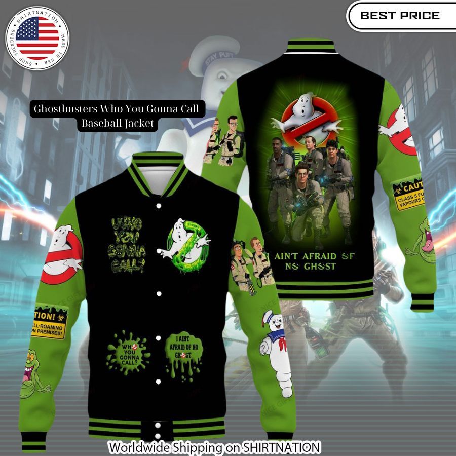 Ghostbusters Who You Gonna Call Baseball Jacket Cuteness overloaded