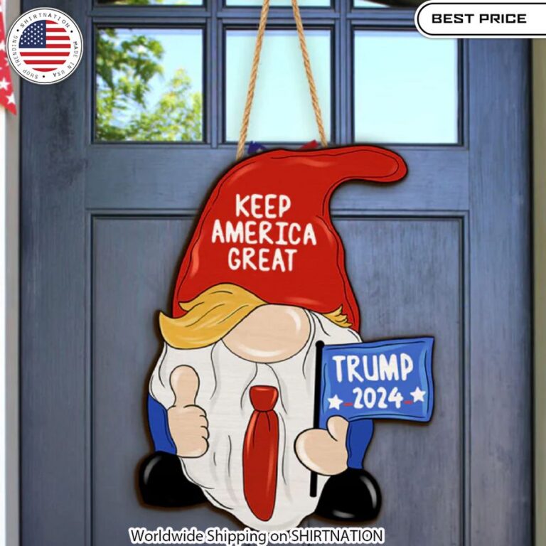 idependence day gnome keep america great wooden sign 1 336