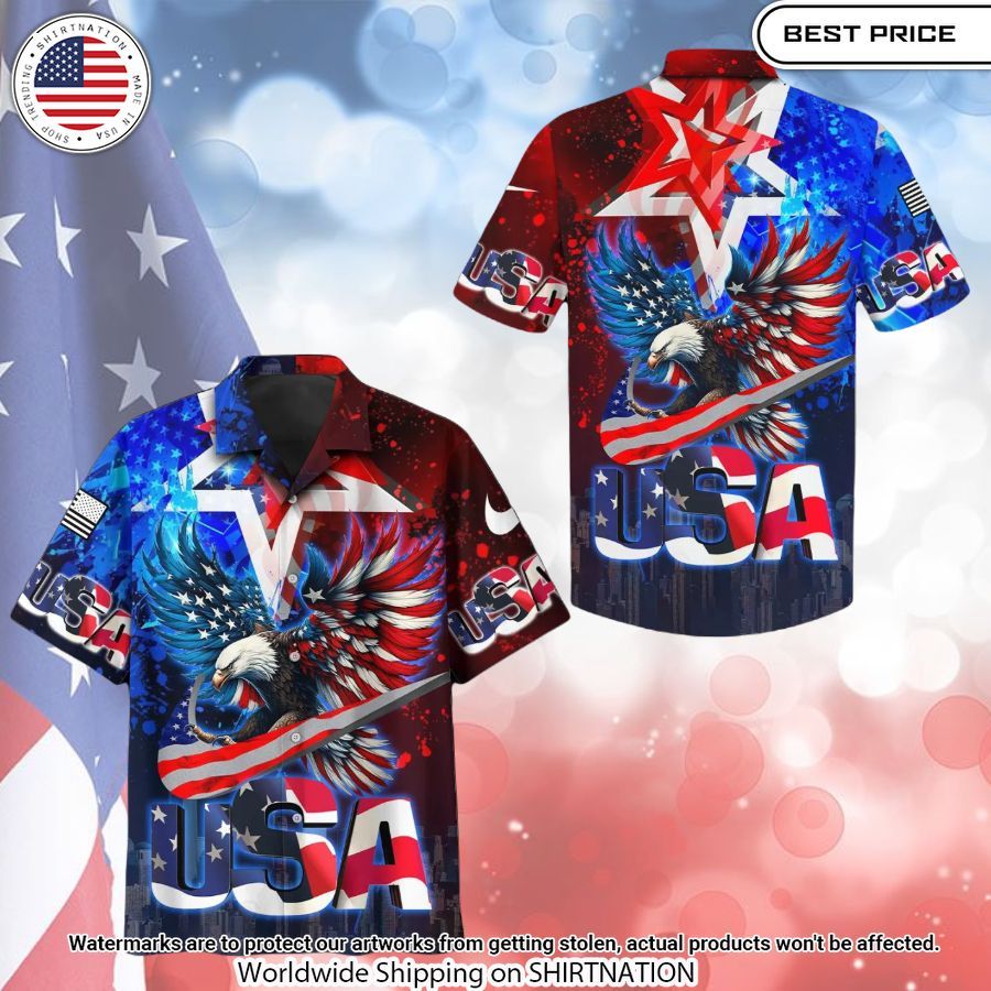 independence day american eagle hawaiian shirt 1