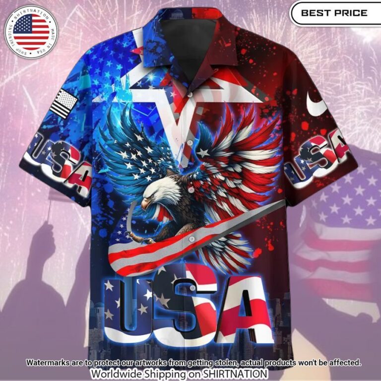 Independence Day American Eagle Hawaiian Shirt Generous look