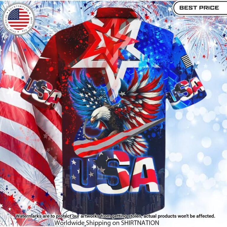 Independence Day American Eagle Hawaiian Shirt Beauty queen