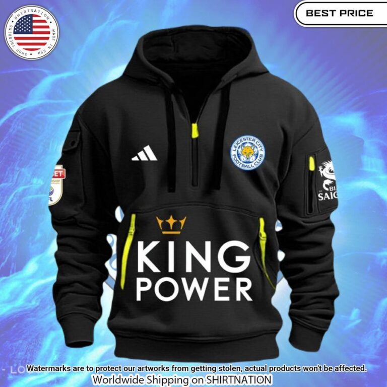 Leicester City Black Champions EFL Half Zip Hoodie Loving click