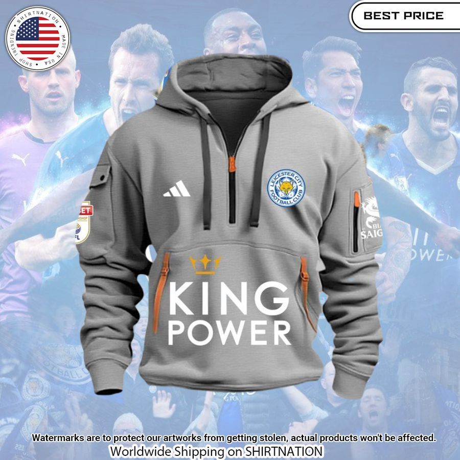 Leicester City King Of Power Champions EFL Half Zip Hoodie You look lazy
