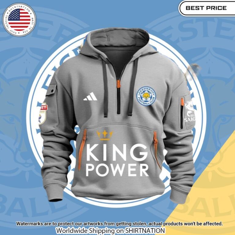 Leicester City King Of Power Champions EFL Half Zip Hoodie Stunning