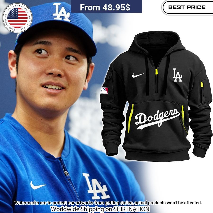 Los Angeles Dodgers Shohei Ohtani Half Zip Hoodie You look so healthy and fit