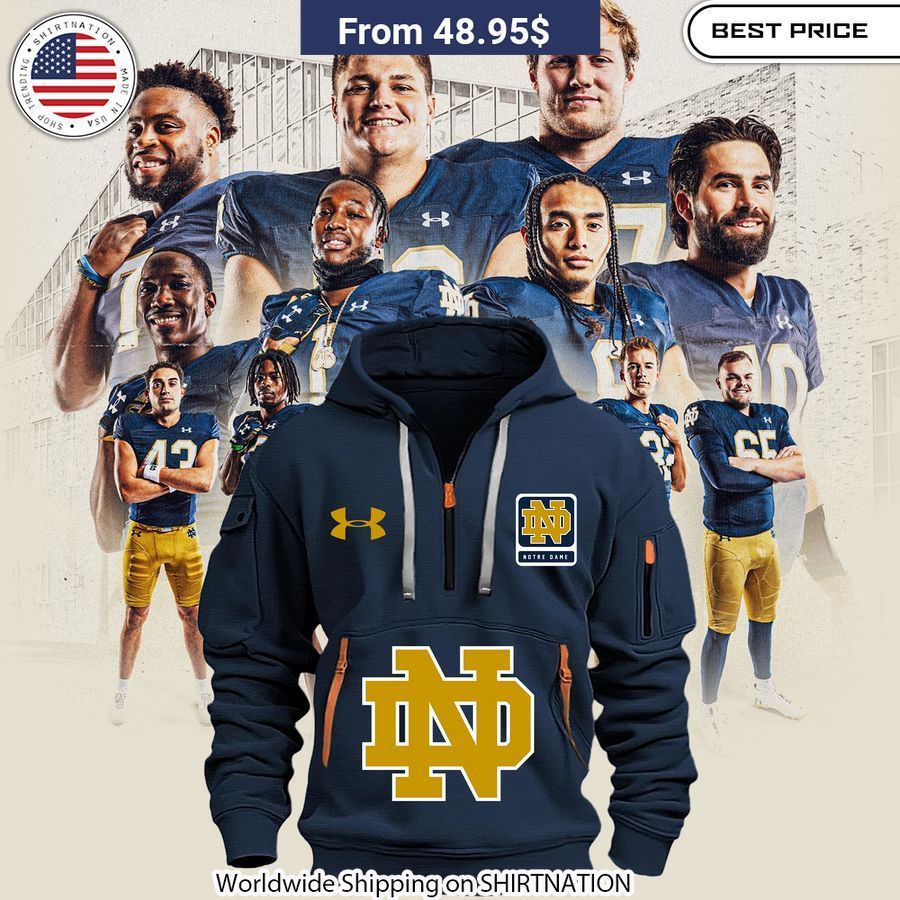 Notre Dame Fighting Irish 2024 Half Zip Hoodie Out of the world