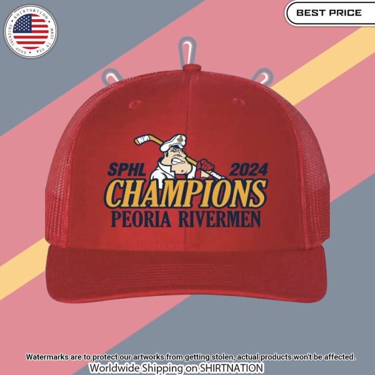 Peoria Rivermen Champions SPHL 2024 Cap Your face is glowing like a red rose