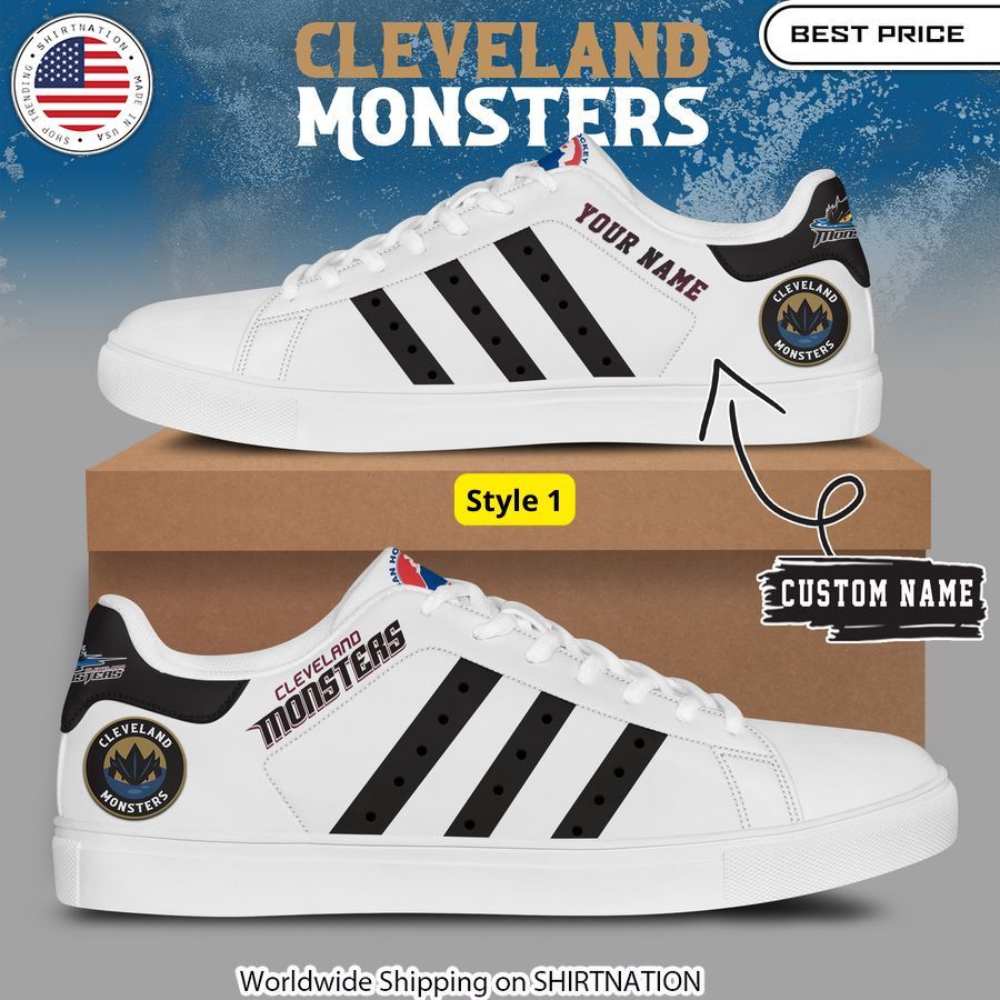 personalized cleveland monsters play off 2024 stan smith shoes 1