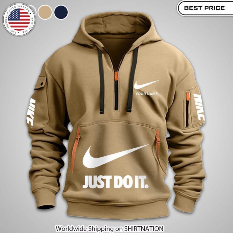 Personalized Nike Just Do It Half Zip hoodie Pic of the century