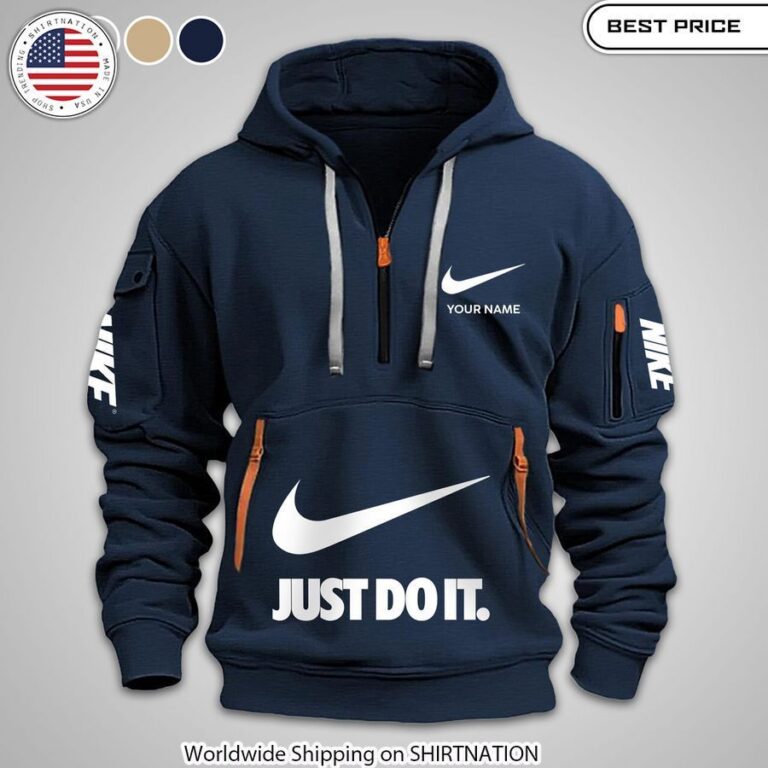 personalized nike just do it half zip hoodie 3