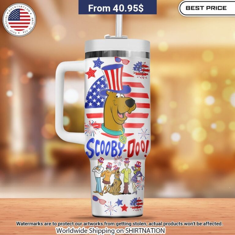 Scooby Doo USA the 4th of July Stanley Tumbler You look lazy