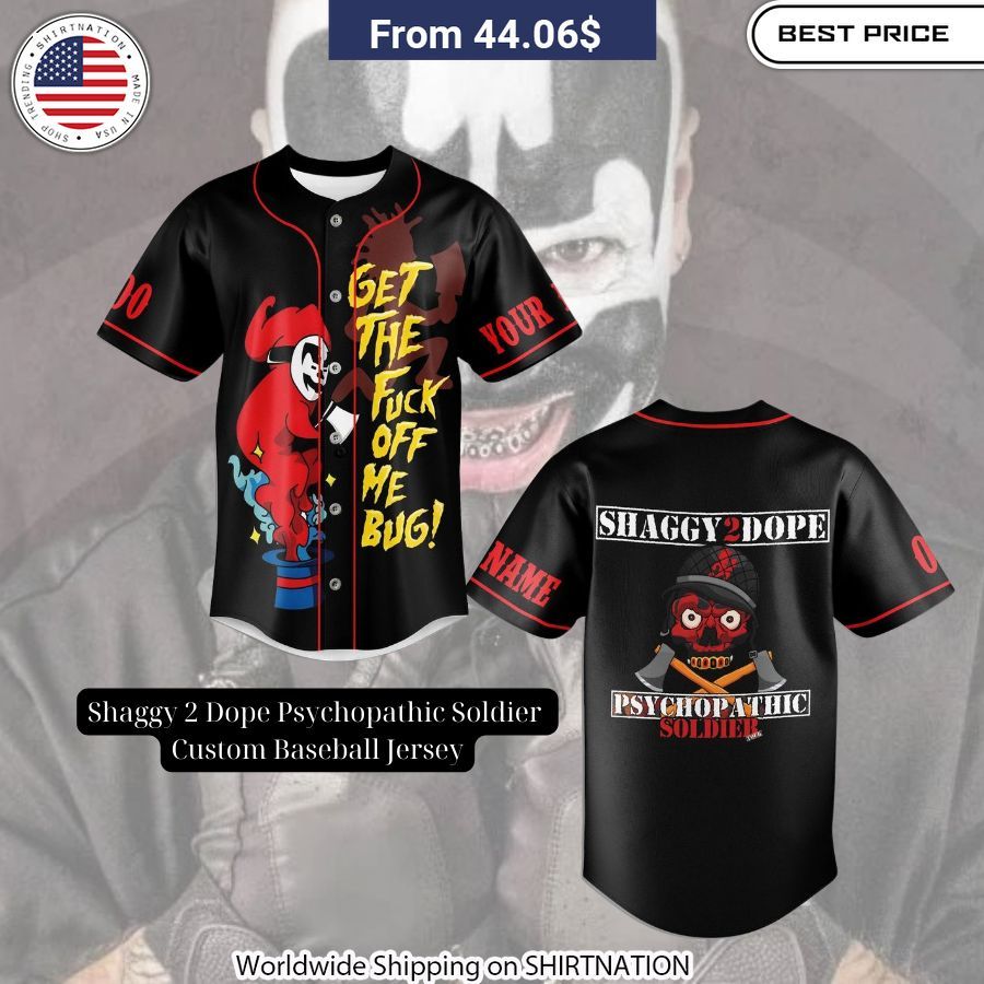 Shaggy 2 Dope Psychopathic Soldier Custom Baseball Jersey Elegant picture.