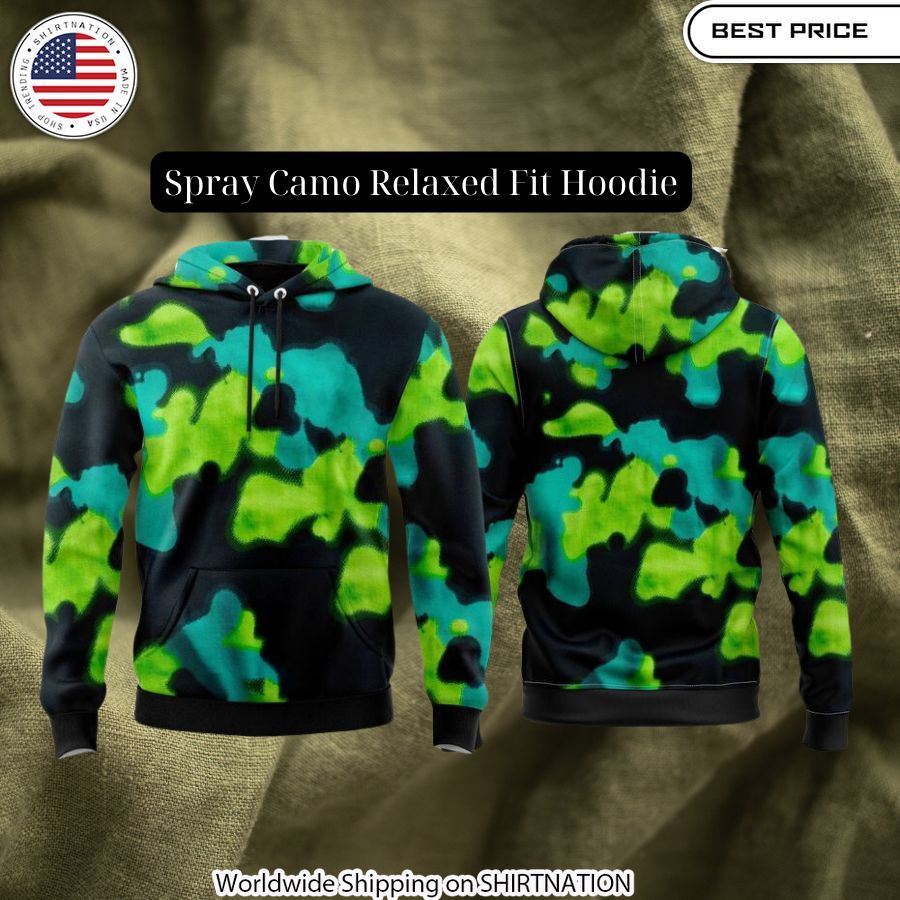 Spray Camo Relaxed Fit Hoodie Natural and awesome