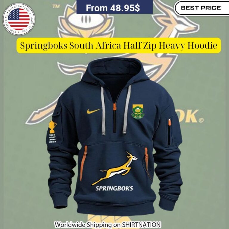 springboks south africa half zip heavy hoodie 4