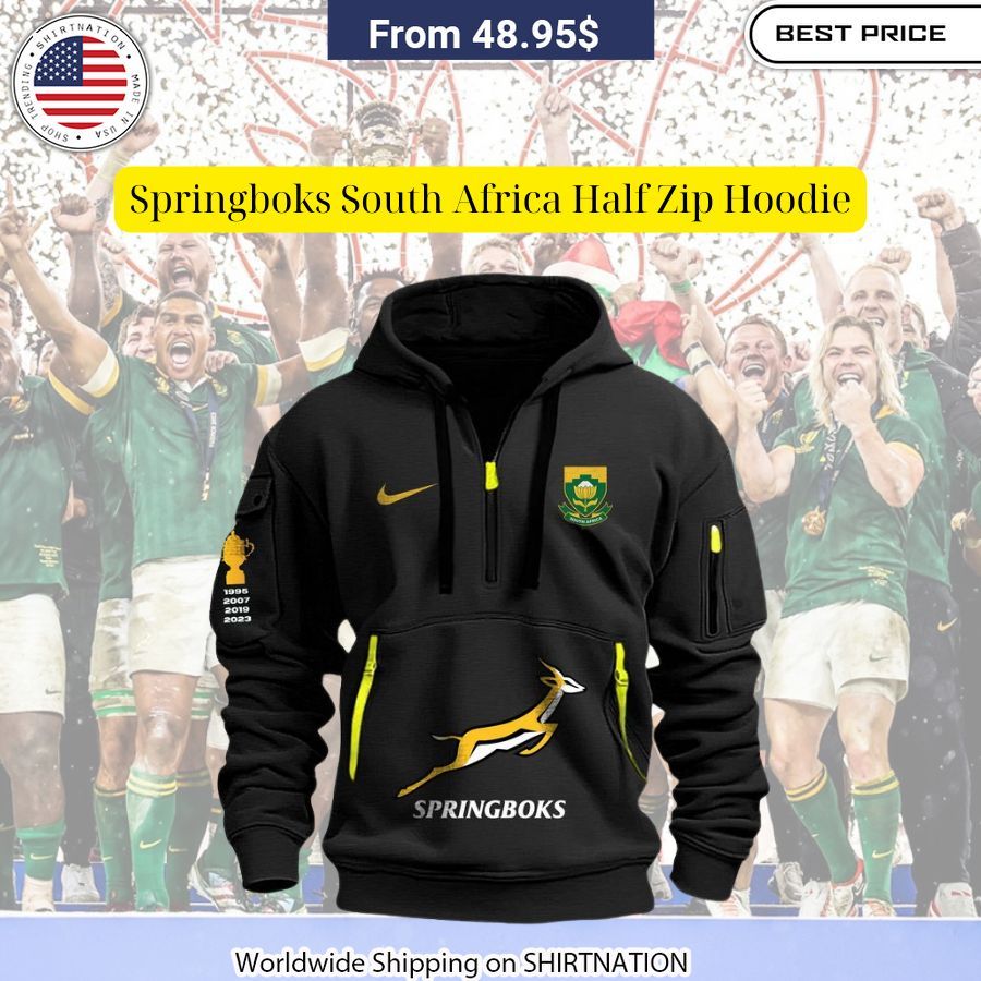 Springboks South Africa Half Zip Hoodie Great, I liked it