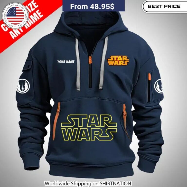 Star War Custom Half Zip Heavy Hoodie Speechless