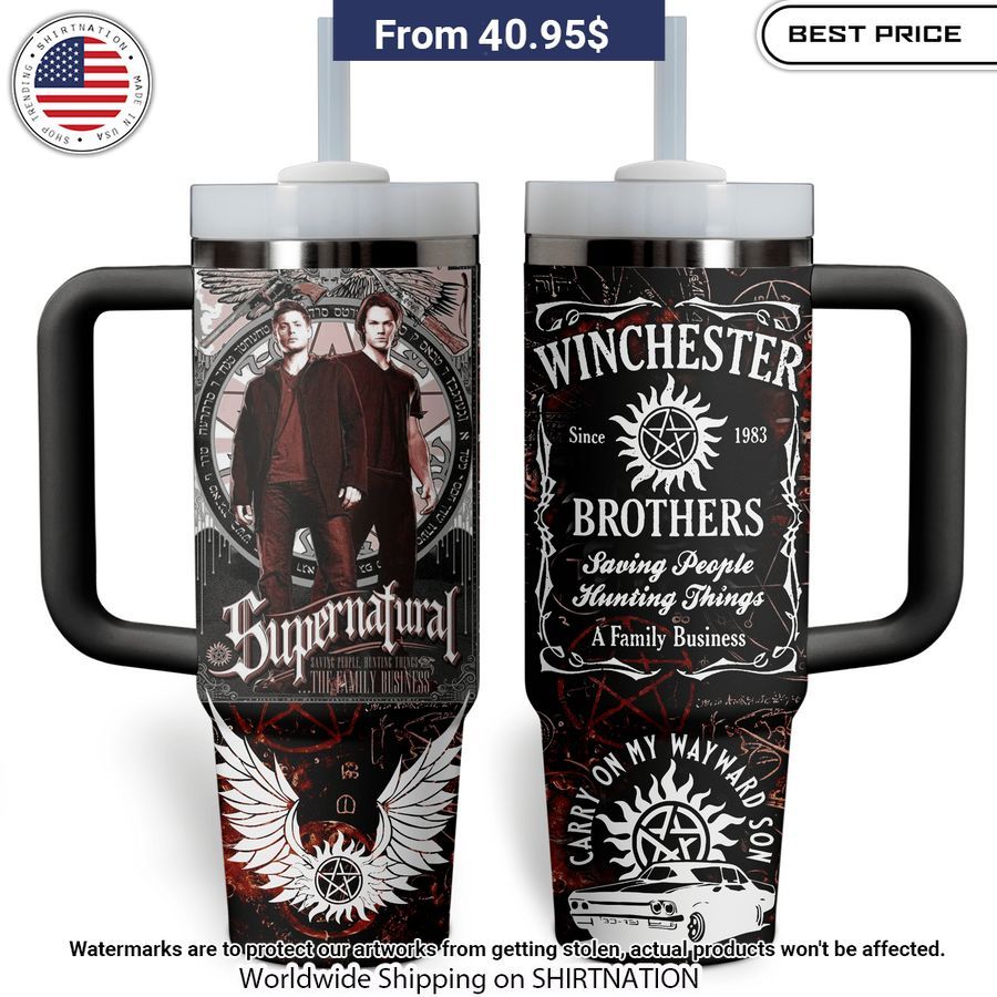 Supernatural Winchester Brothers Stanley Tumbler My friend and partner