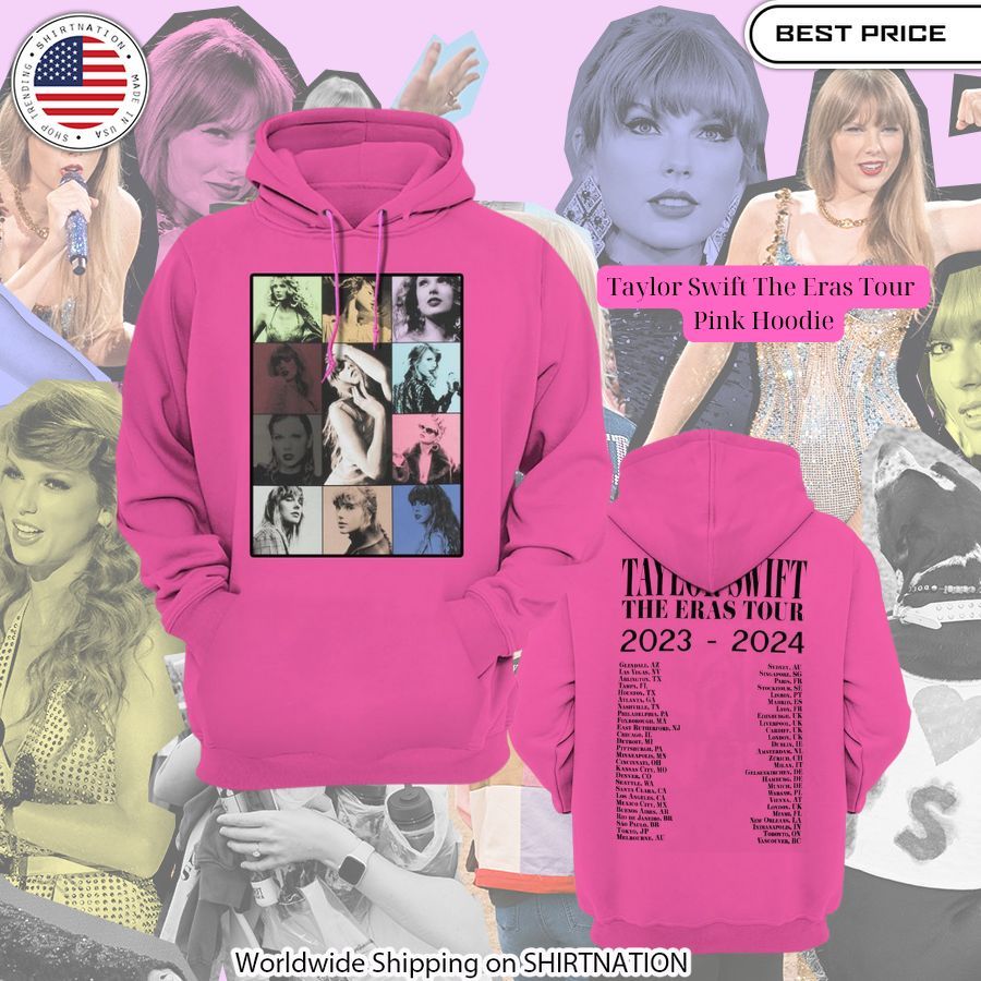 Taylor Swift The Eras Tour Pink Hoodie Generous look