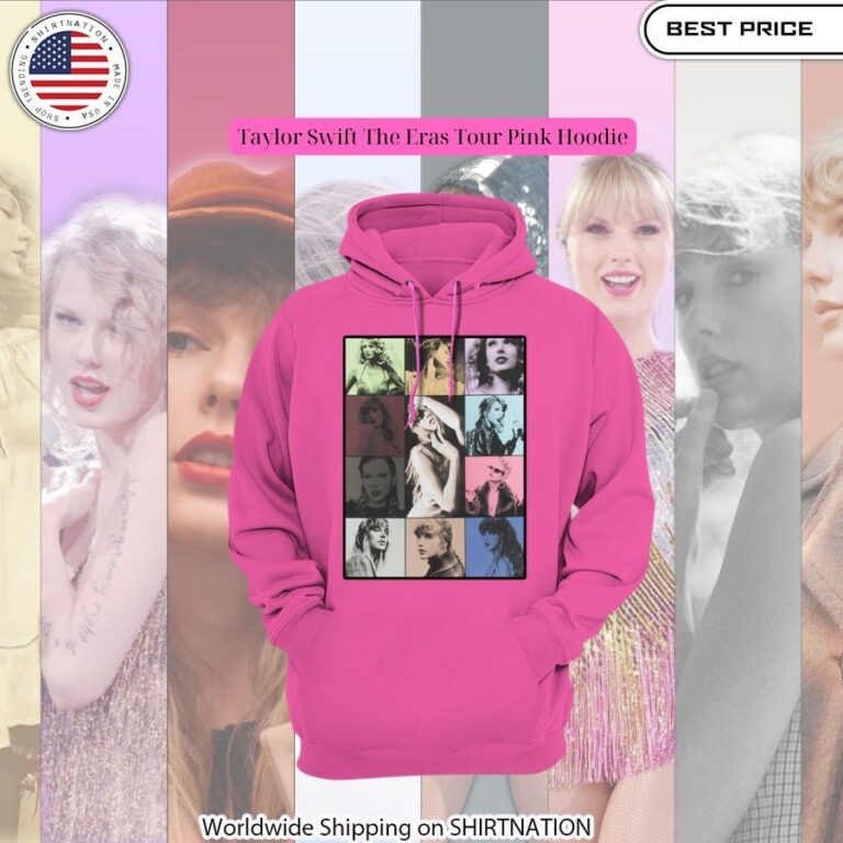 Taylor Swift The Eras Tour Pink Hoodie Natural and awesome