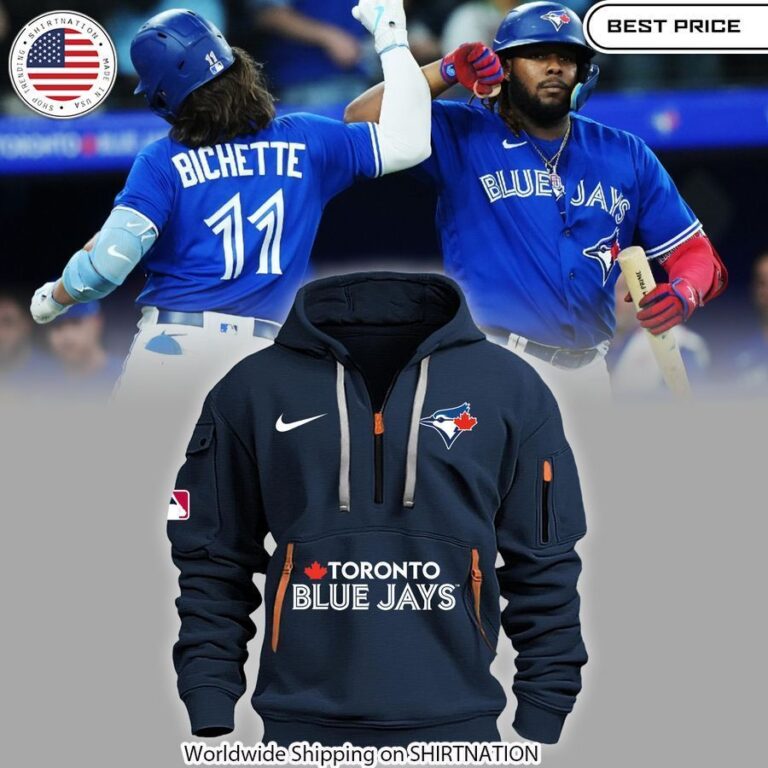 toronto blue jays half zip hoodie 1