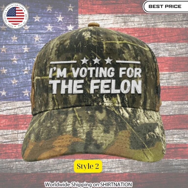 I'm Voting For The Felon Embroidered Cap (2)