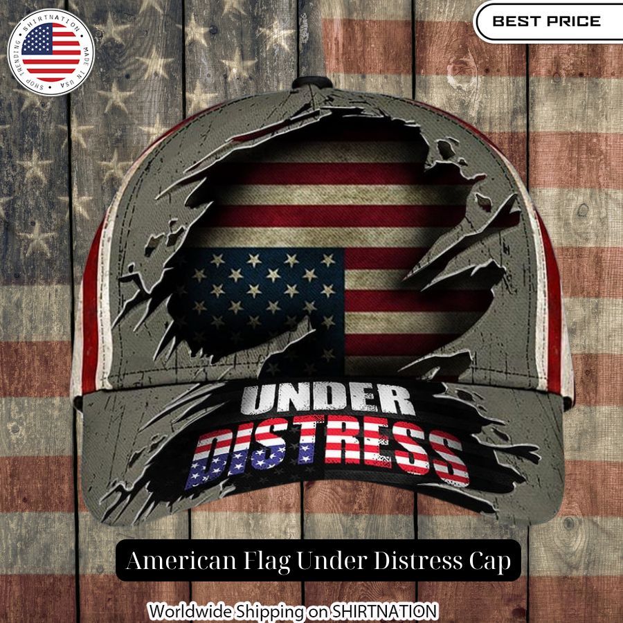 American Flag Under Distress Cap It is too funny