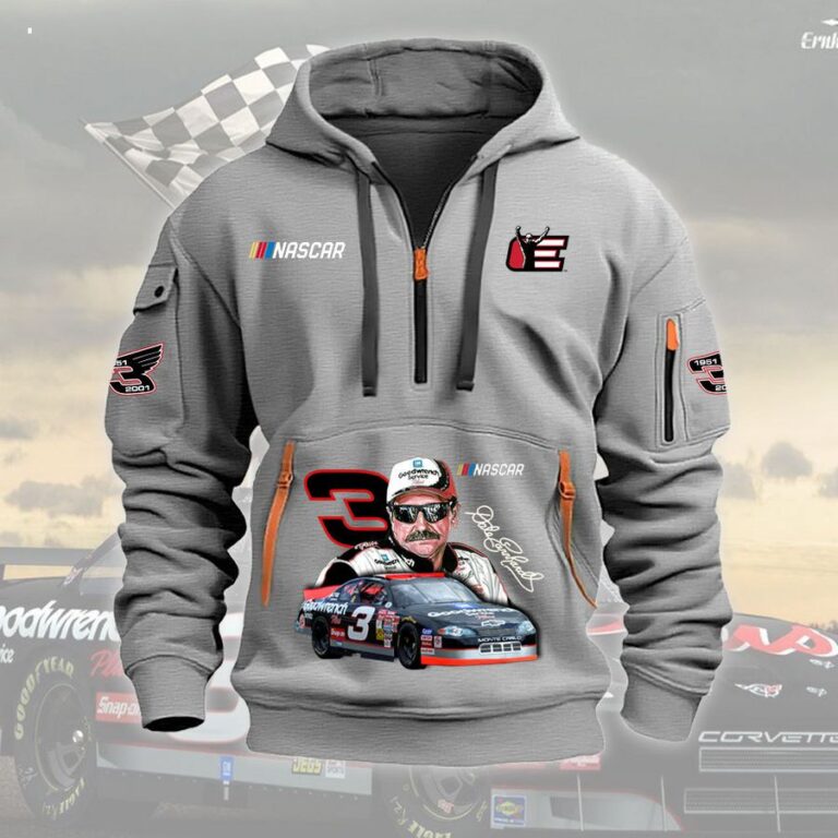 Dale Earnhardt Nascar Heavy Half Zip Hoodie Nice place and nice picture