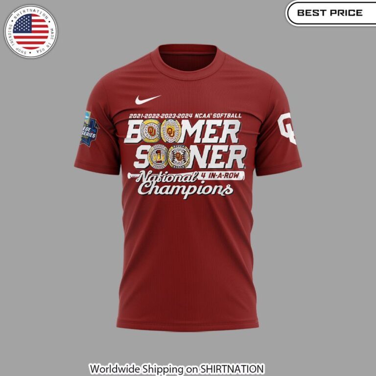 oklahoma sooners four peat ncaa softball champions shirt 2