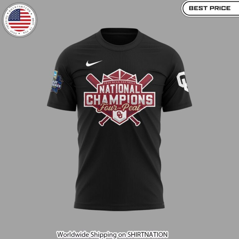 oklahoma sooners four peat ncaa softball champions shirt 5