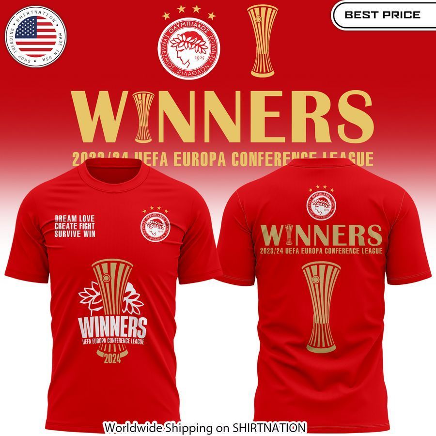 winner 2024 uefa europa conference league olympiakos shirt 1