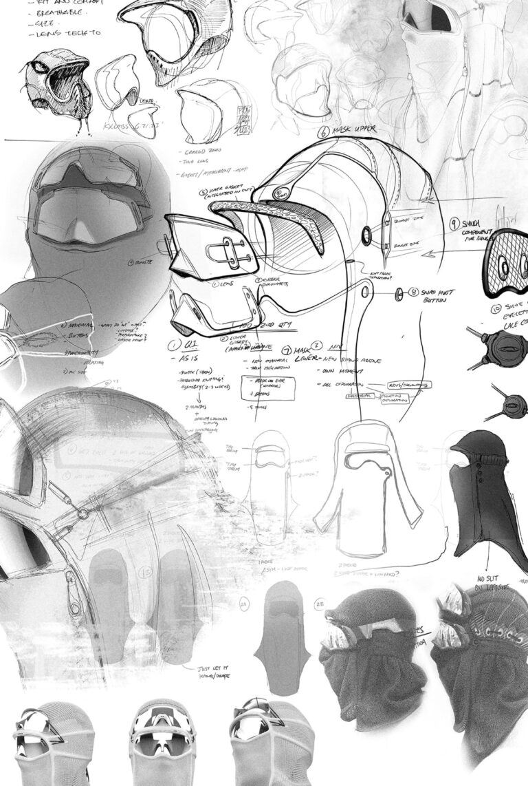 Each of the 100 serialized Moonveil headwear units includes a print of the original concept sketches, showcasing the product's journey from idea to reality.