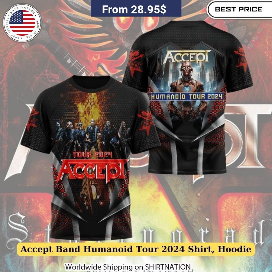 Experience the future of metal with the Accept Band Humanoid Tour 2024 T-shirt