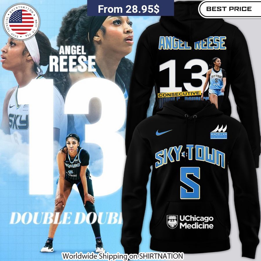 Angel Reese 13 Consecutive Double-doubles WNBA Shirt and Hoodie Angel Reese merchandise