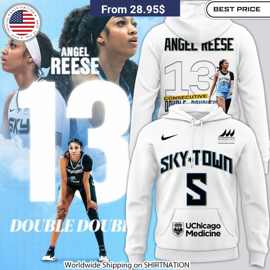 Angel Reese 13 Consecutive Double-doubles WNBA Shirt and Hoodie historic rookie season gear