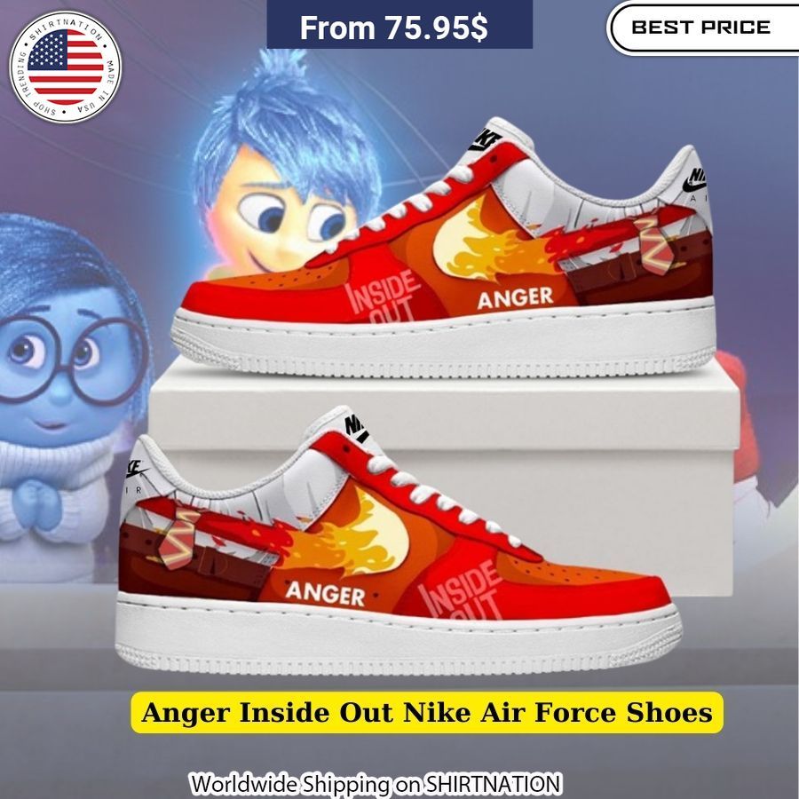Anger Inside Out Nike Air Force Shoes Passionate Anger Character Kicks