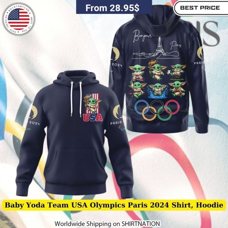 Eye-Catching Baby Yoda Team USA Olympics Paris 2024 Shirt, Hoodie for Fans